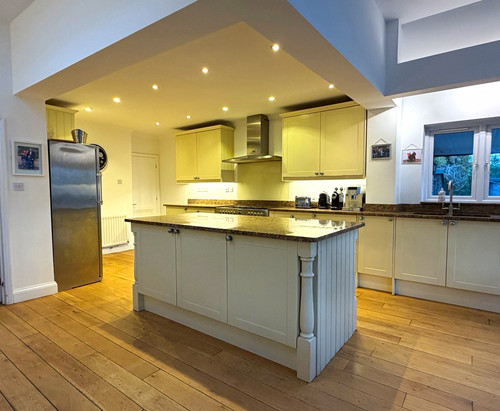 Large cream shaker kitchen - , &